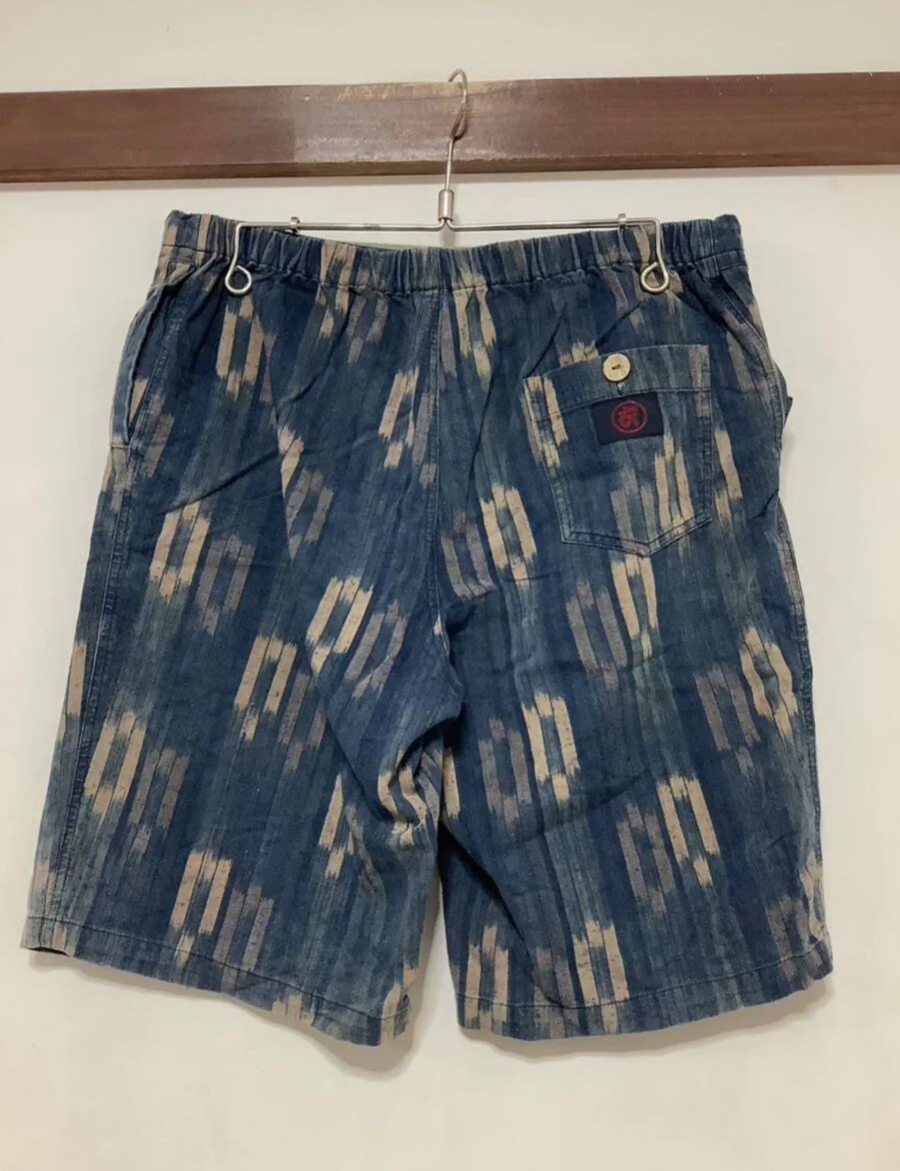 japanese kasuri cotton shorts for men