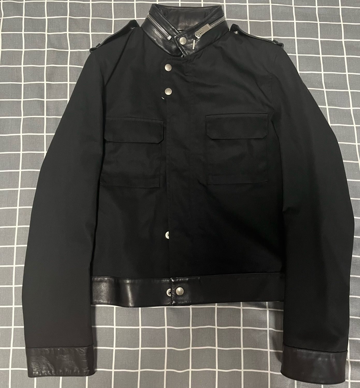 Saint Laurent Paris Leather Accent Jacket