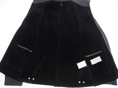 Dior Black Lamb Skin Shearling Jacket Size 46