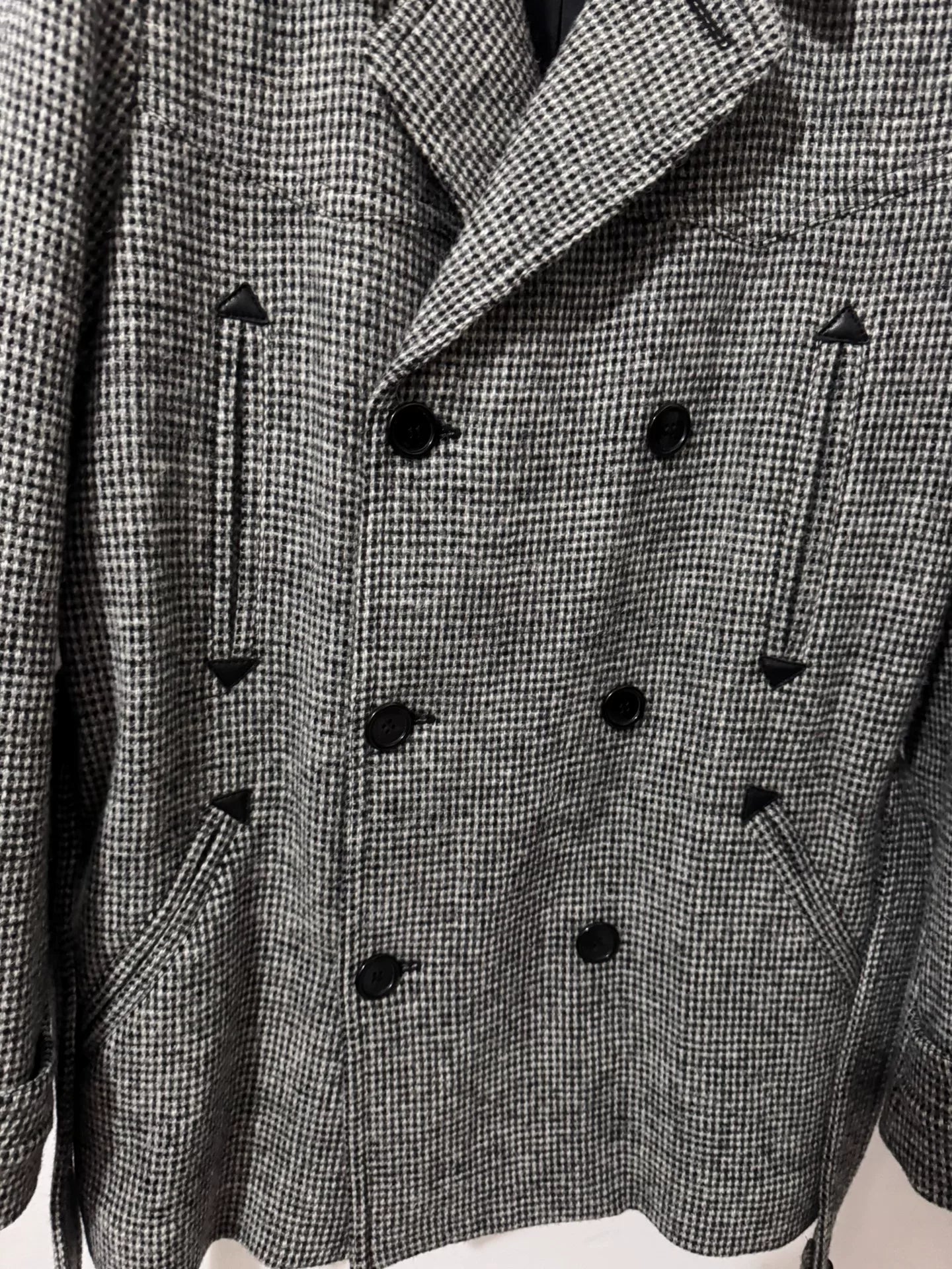 Saint Laurent Double-Breasted Check Coat