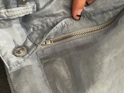 transparent denim pants for layering