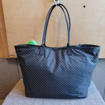 HEAD PORTER Black Polka Dot Tote Bag