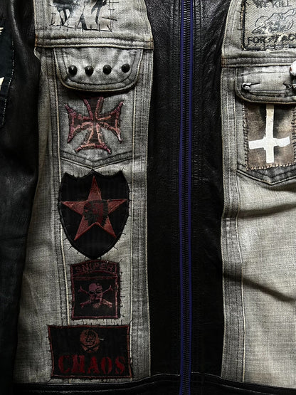 diamond dogs patchwork leather jacket