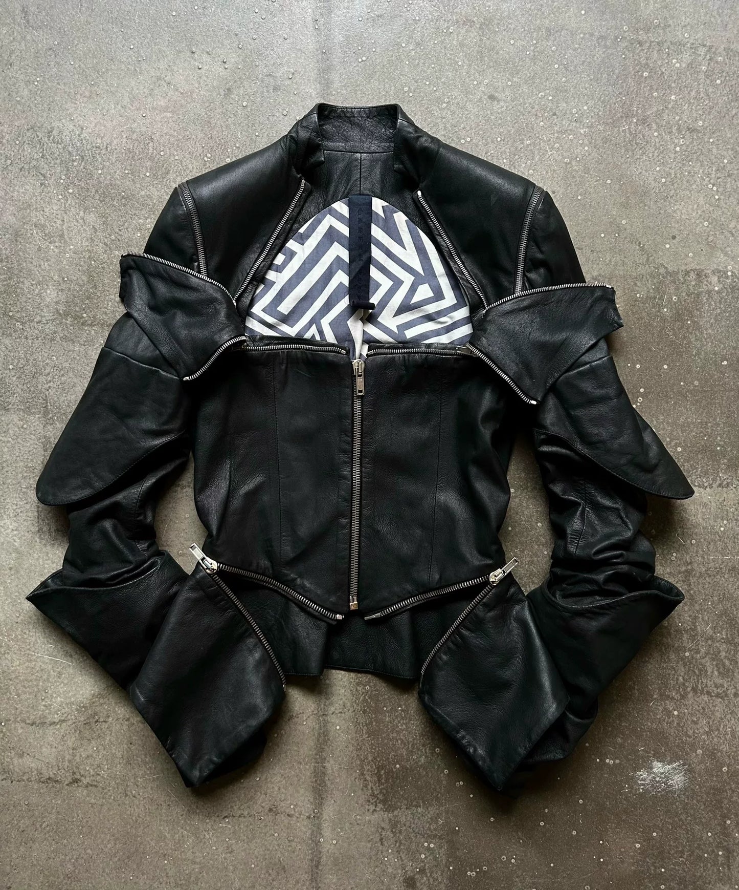detachable zippered leather jacket by gareth pugh