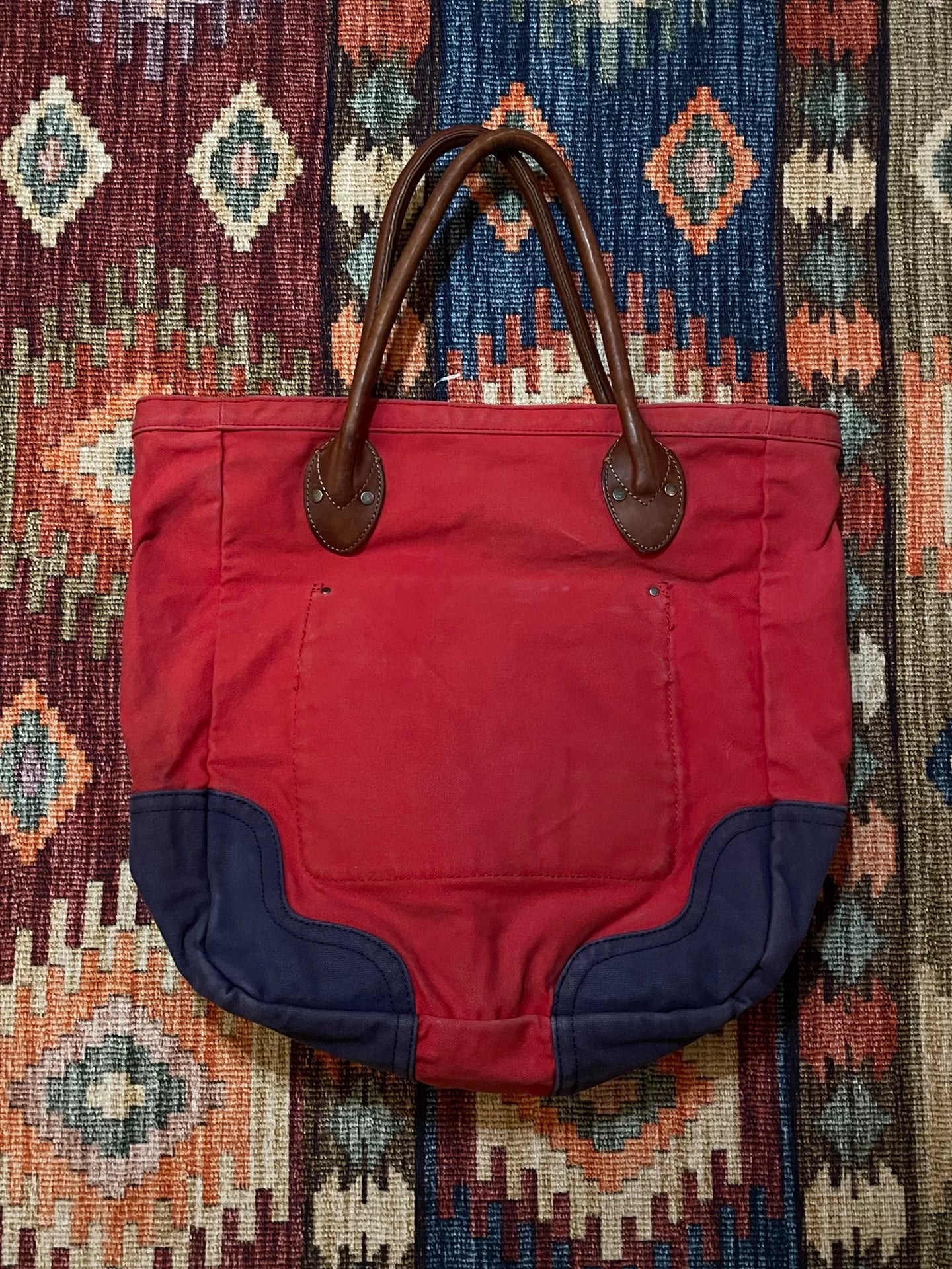 RRL Rugby Vintage Washed Red Tote