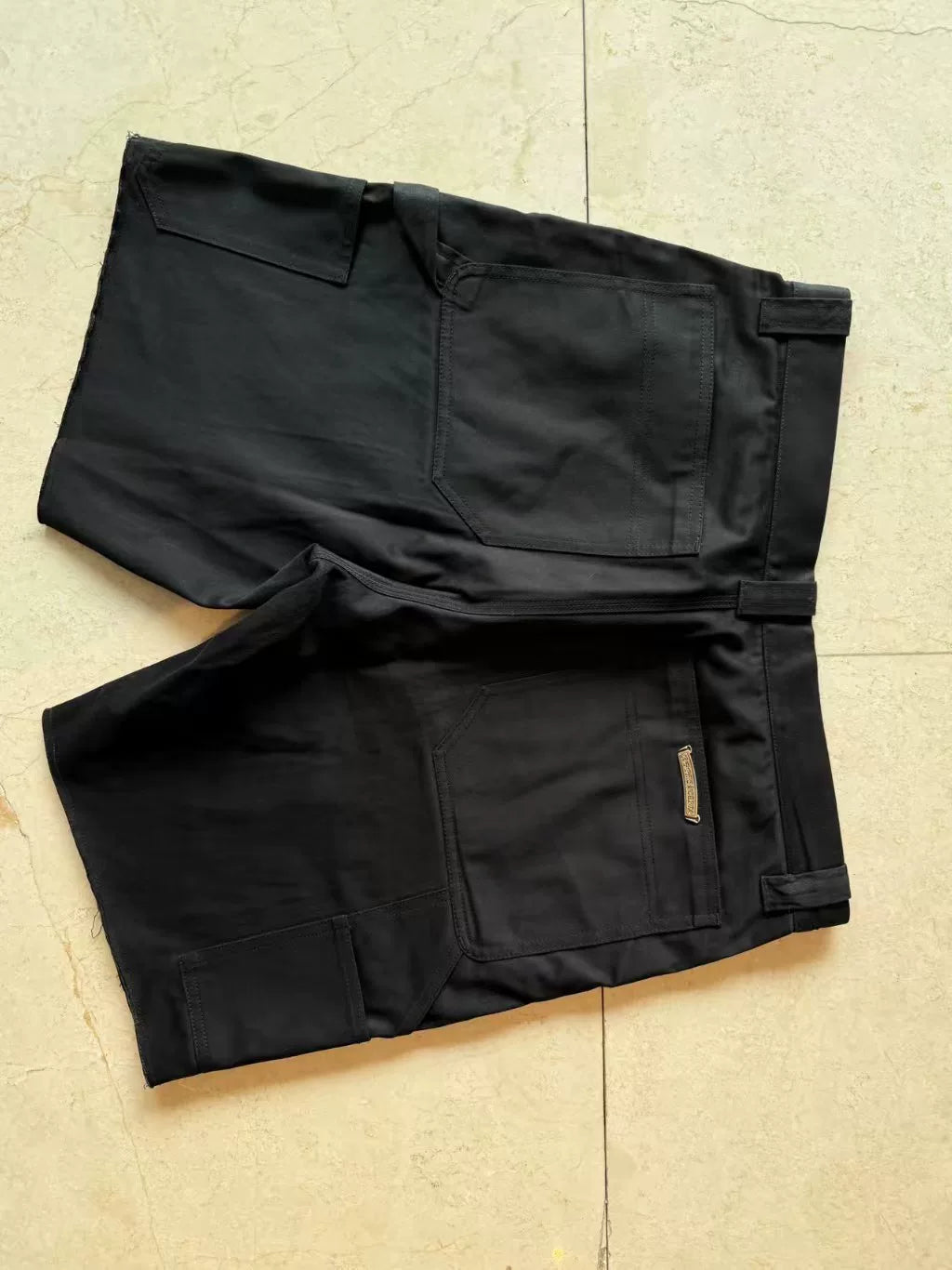 Chrome Hearts Black Cargo Shorts with Studs