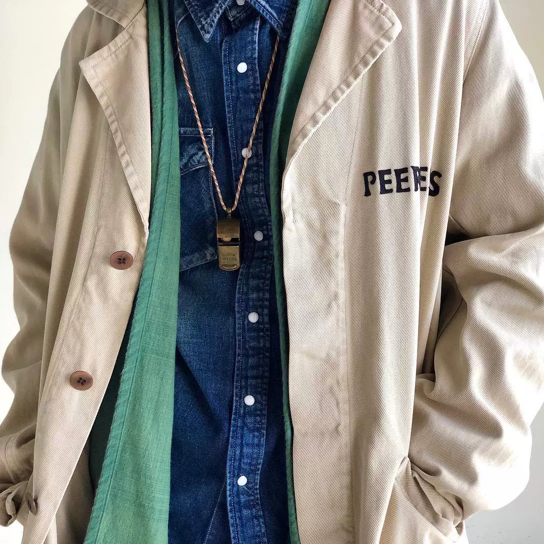 visvim peerless coat in beige tones