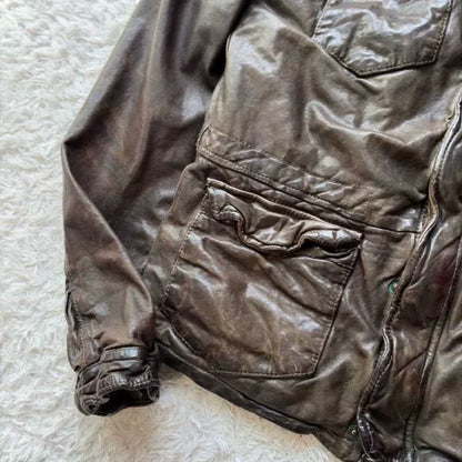 Giorgio Brato Sheepskin Leather Jacket Italy 46