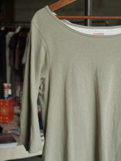 Kapital 3/4 Sleeve Colorblock Totem Embroidery Top