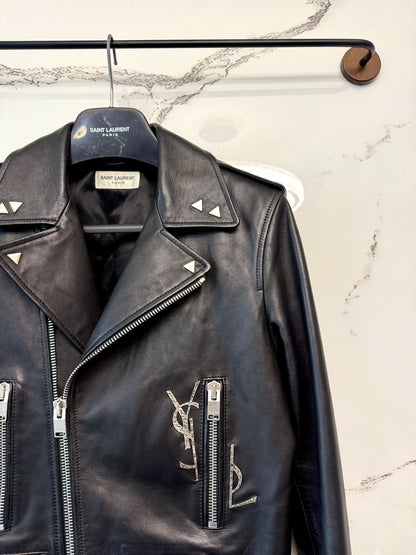 saint laurent studded l01 biker leather jacket