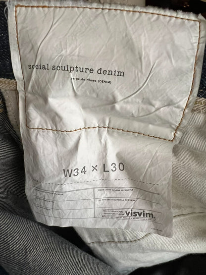visvim red ear raw denim straight jeans