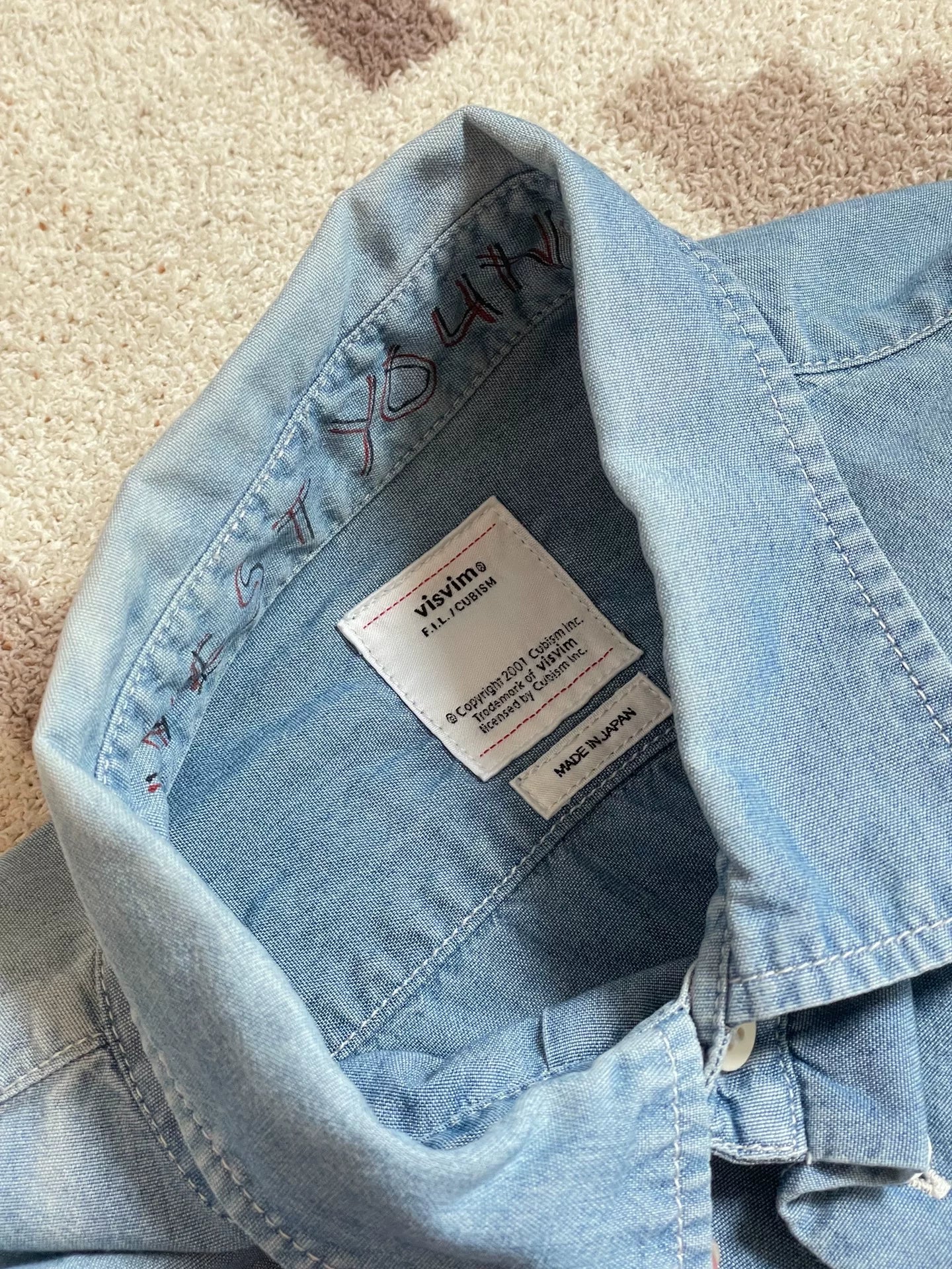 visvim jumbo denim shirt size 2