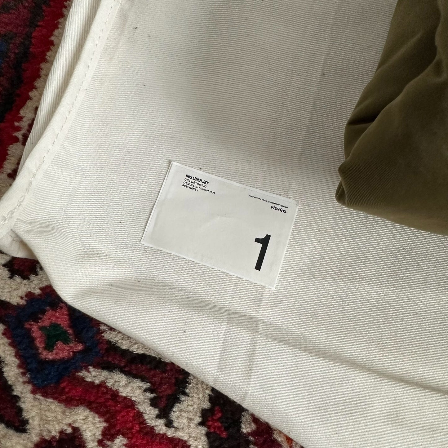 visvim iris liner jacket in olive green