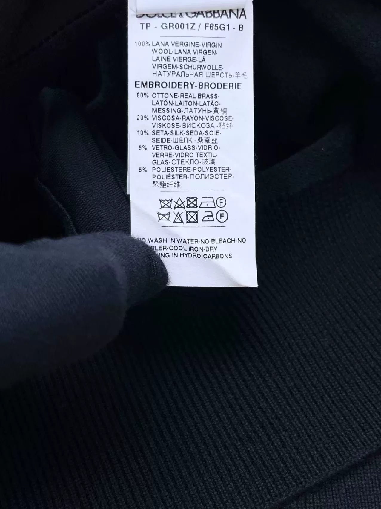 Dolce&Gabbana Black Embellished Crown Sweater