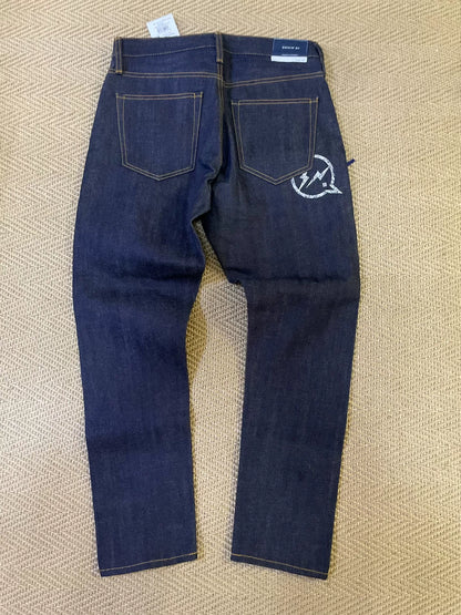 denim by vanquish & fragment embroidered jeans