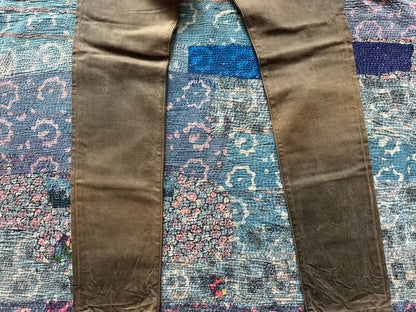 rrl mud dye bag flower denim pants