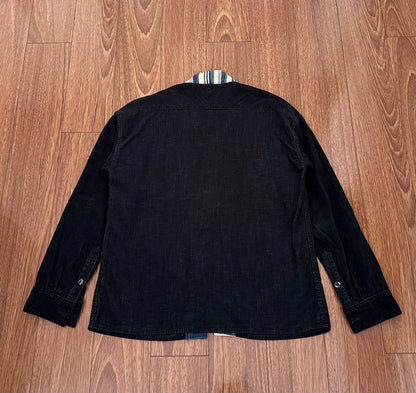 visvim lhamo shirt in black corduroy