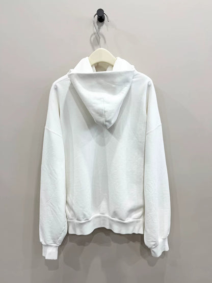 balenciaga logo zip-up hoodie in size m