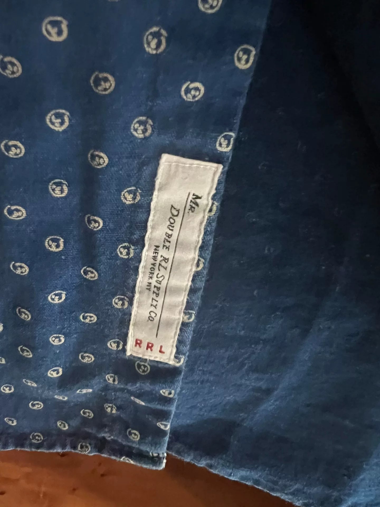 stunning blue dye RRL button-up shirt