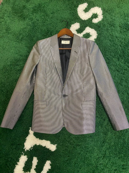 Saint Laurent Paris Gray Pinstripe Blazer