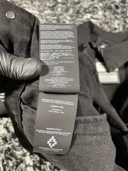 marcelo burlon printed denim jacket