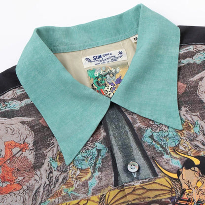 SUN SURF Rayon Hawaiian Short Sleeve Shirt
