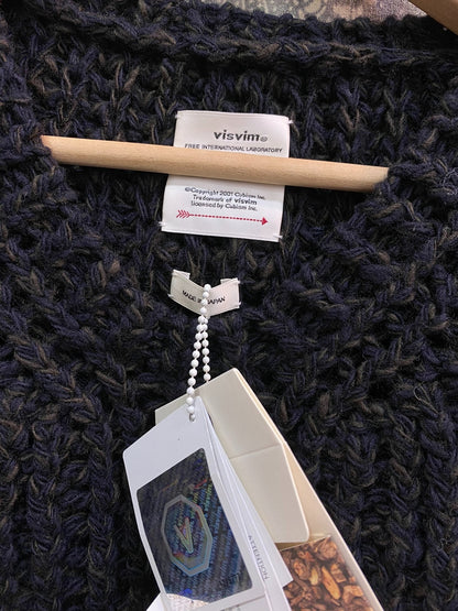 visvim hand-knit black wool sweater