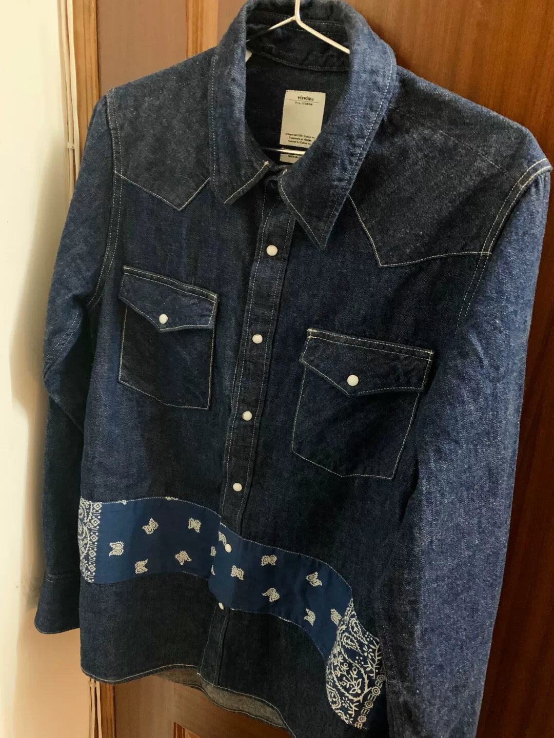 VISVIM 5-NATION Bandana Border Shirt One Wash