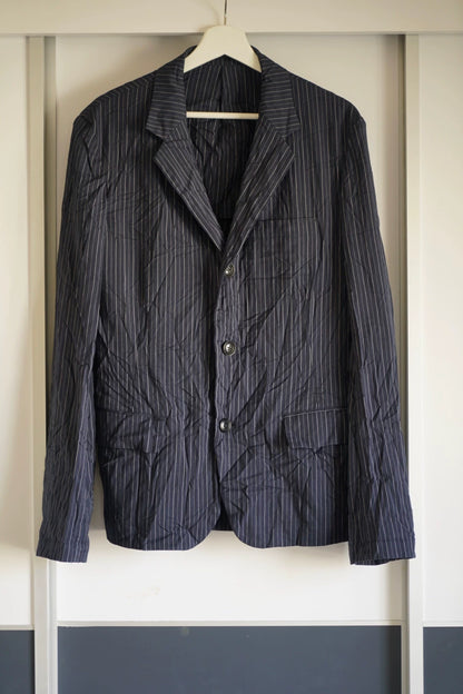 yohji yamamoto striped wrinkled suit jacket