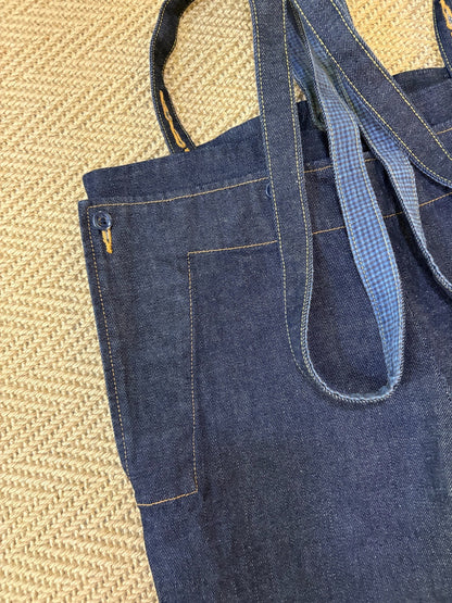VISVIM Raw Denim Suspender Cropped Jeans