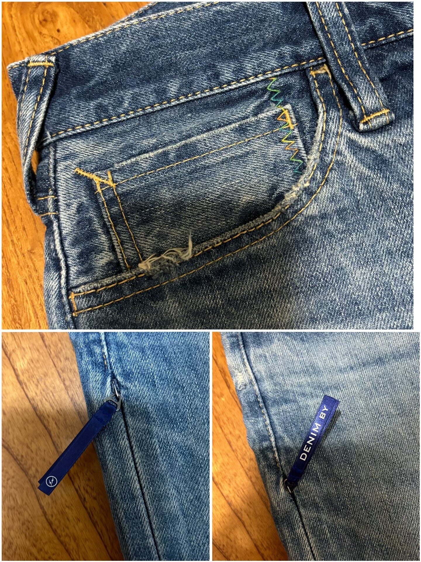 Vanquish & Fragment Cropped Distressed Jeans