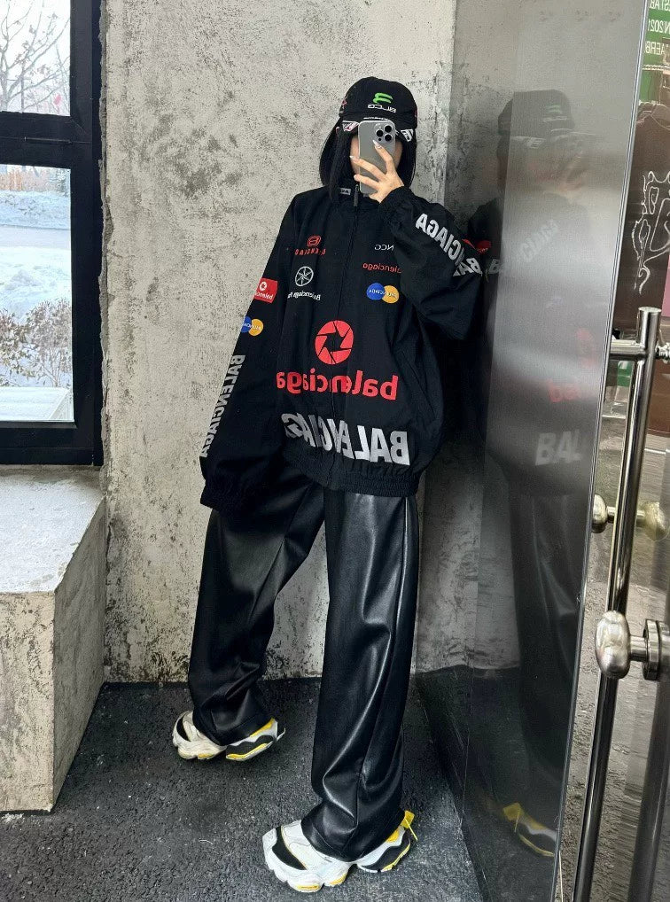 black logo racing jacket by Balenciaga