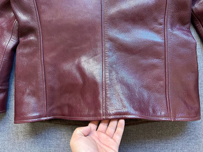 freewheelers leather jacket in burgundy