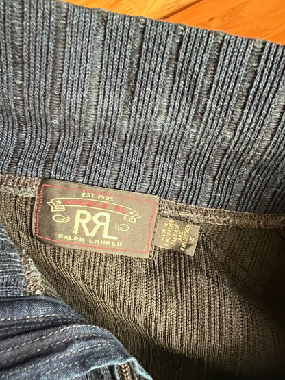 vintage blue dyed pullover knit sweatshirt