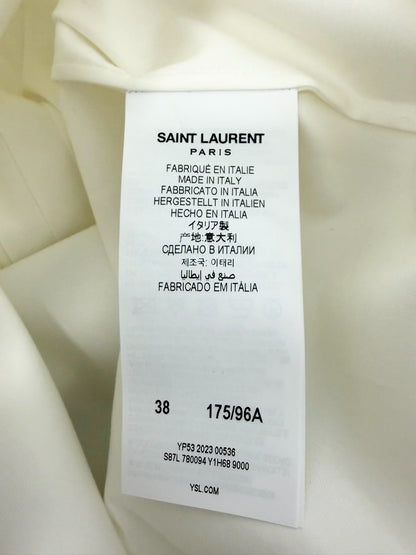 Saint Laurent White Pleated Dress Shirt
