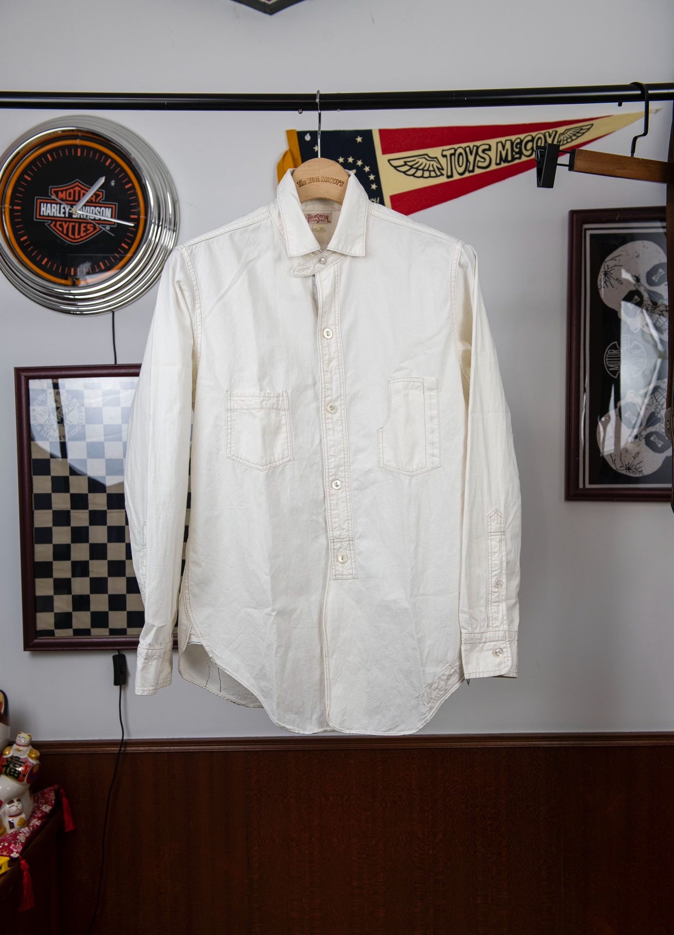 Freewheelers White Workwear Shirt