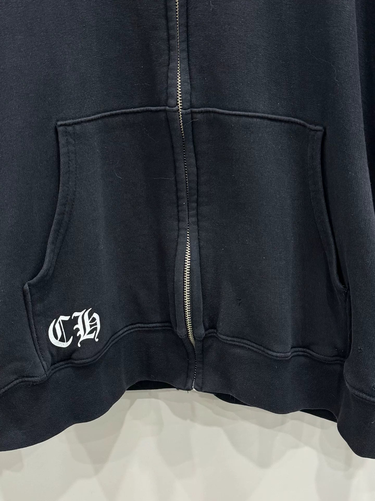 Chrome Hearts Black Zipper Hoodie with Cross Design