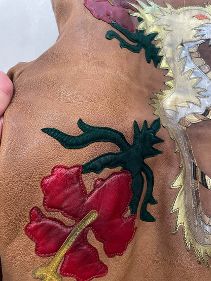 Gucci Embroidered Leather Jacket for Men