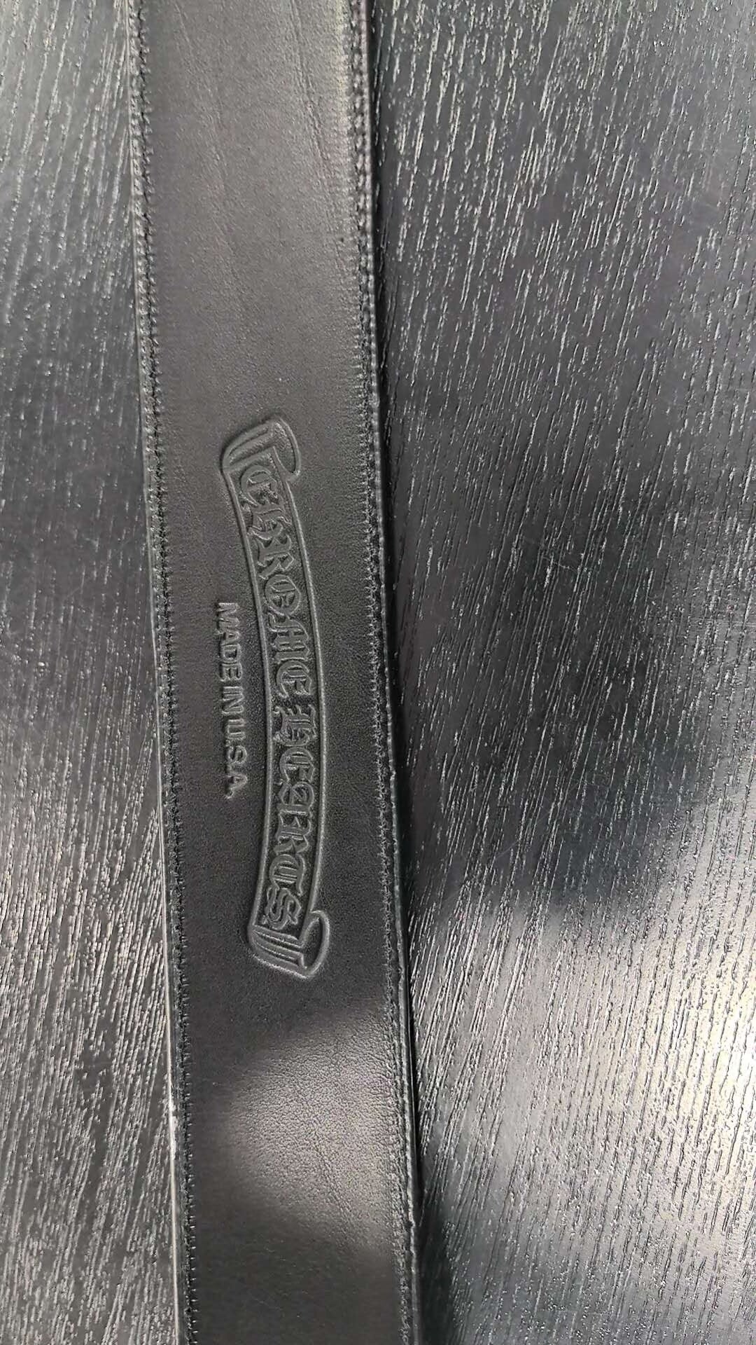 Chrome Hearts 3pc Vine Carving Silver Buckle Belt