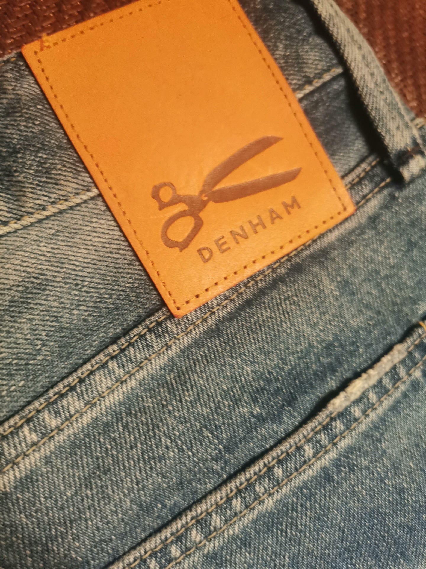 Denham Light Blue Distressed Denim Jeans