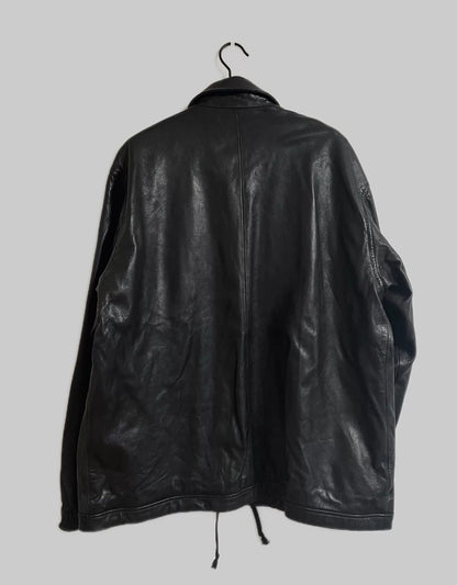UNDERCOVER Eye Button Oversized Leather Jacket