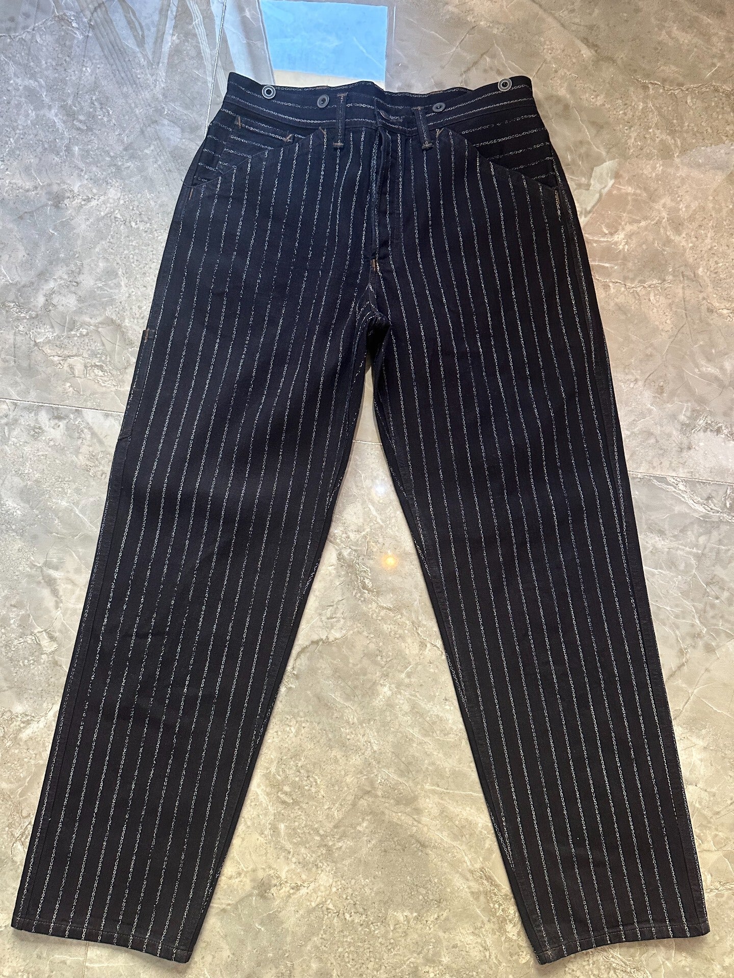 Freewheelers Chain Stripe Parisian Button Pants