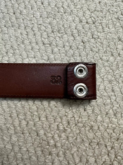 Chrome Hearts Brown Suede Cross Patch Belt 32