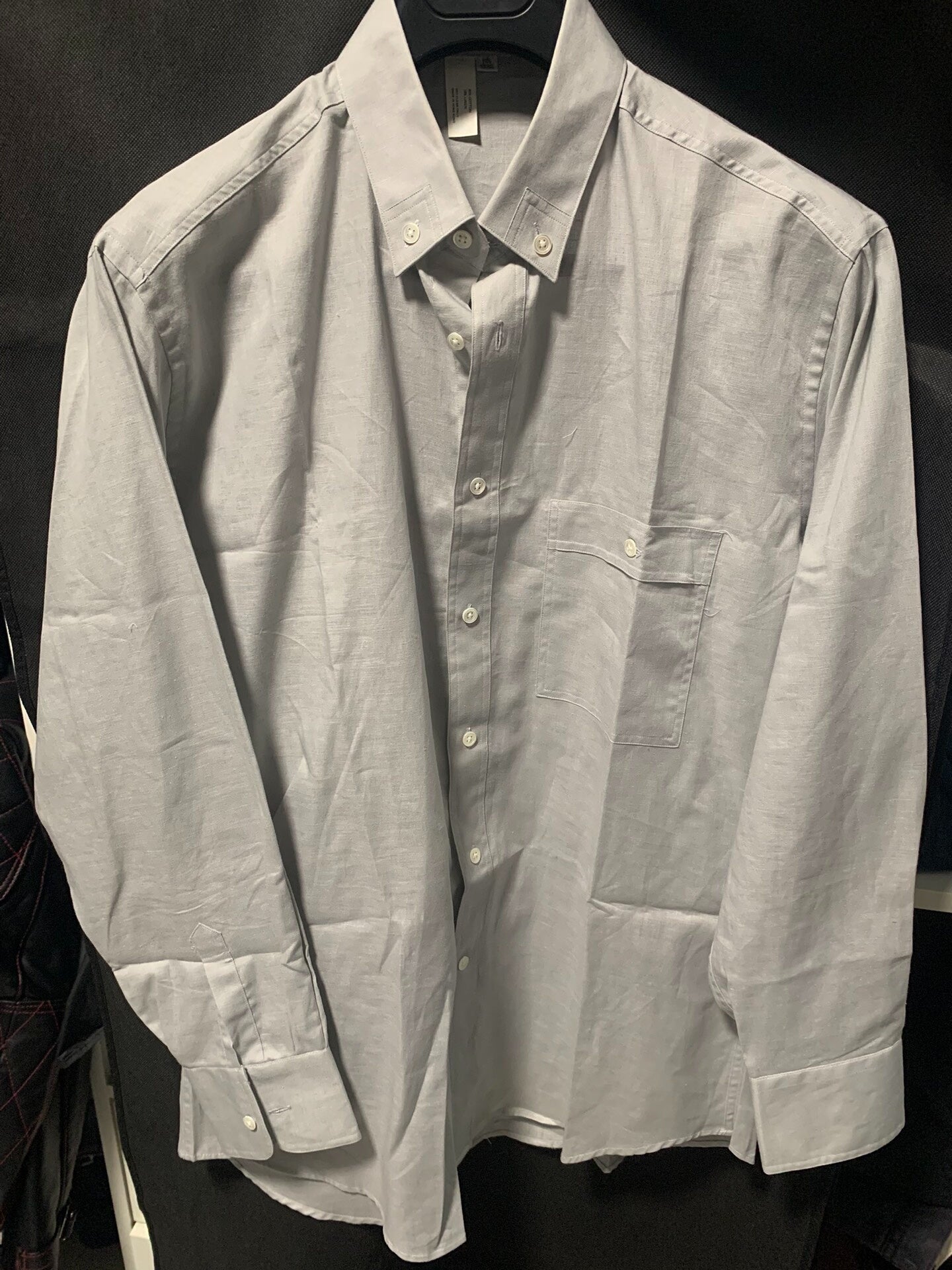 Giorgio Armani Cotton Linen Blend Long Sleeve Shirt