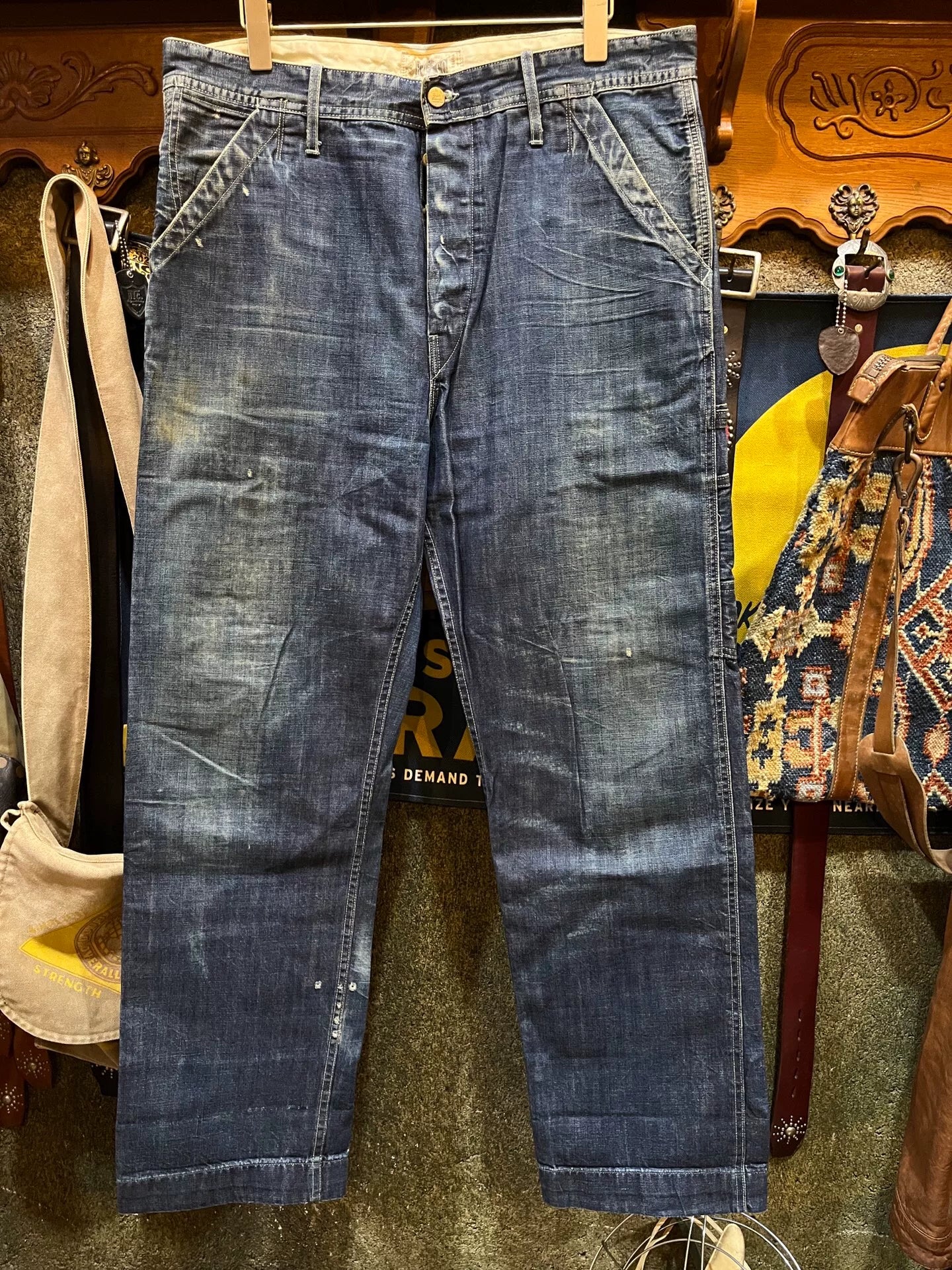 vintage blue dyed work pants RRL
