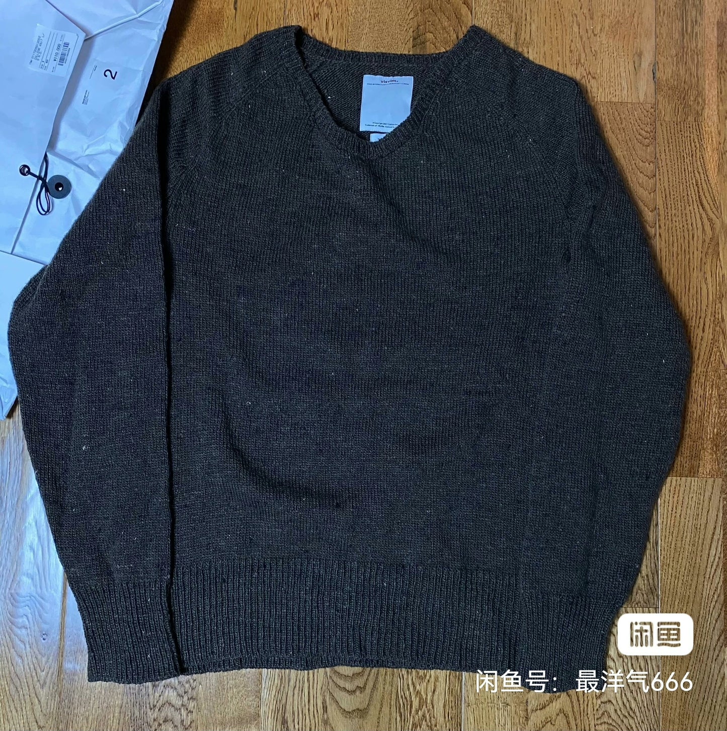visvim 17AW college knit long sleeve sweater