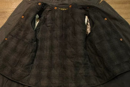 luxurious wool double-breasted coat with removable lining