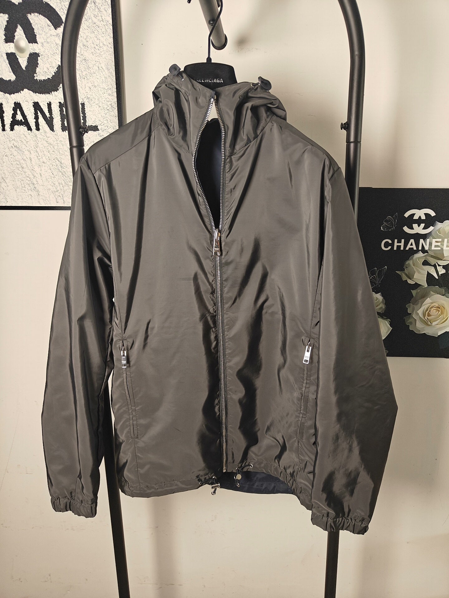 Prada Dual-Sided Nylon Jacket with Triangle Logo