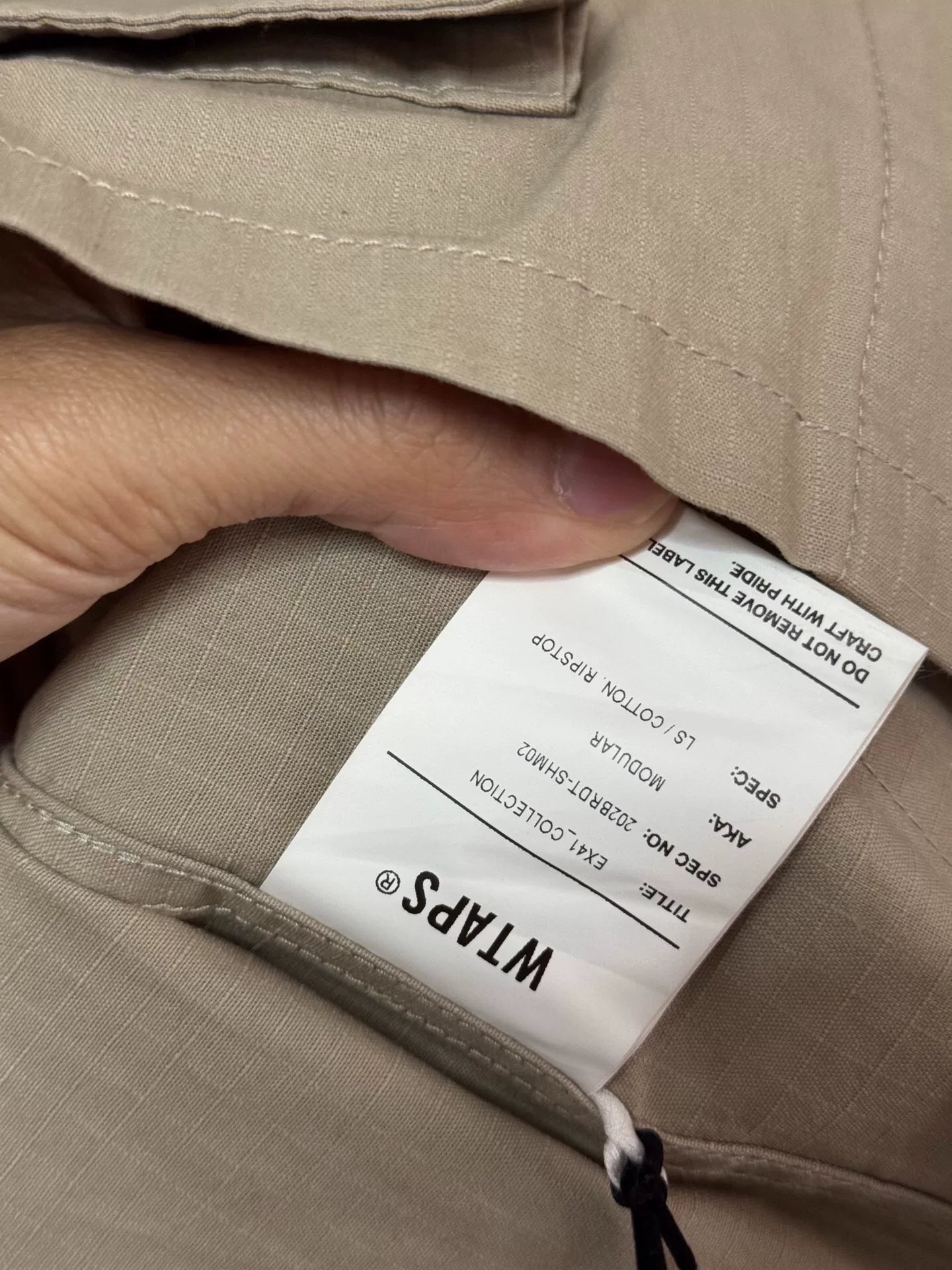 modular long sleeve cotton ripstop jacket