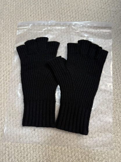 Chrome Hearts Black Cashmere Fingerless Gloves